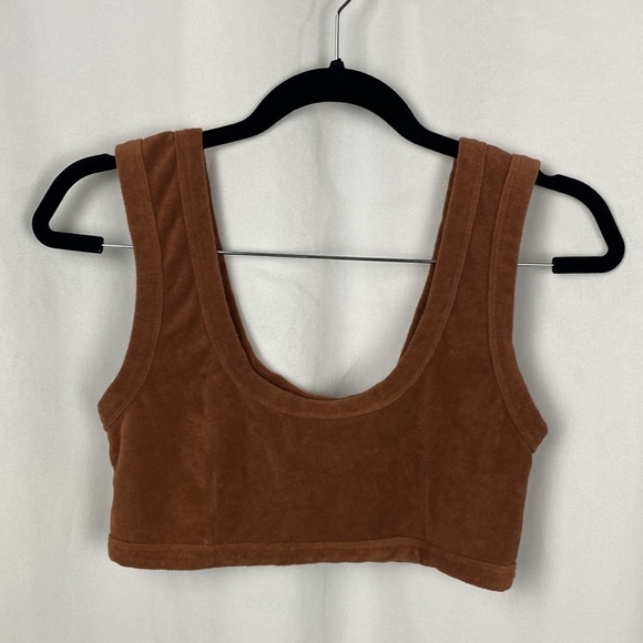Cotton ON Caramel Brown Terrycloth Bralette Cropped Tank - Size Large - Picture 2 of 10